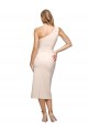 Shop Midi Length One Shoulder Formal Crepe Bridesmaid Dress / Cocktail Prom Dress with Thigh High Side Split