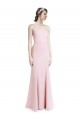 Shop Square Neck Criss Cross Open Back Slim Crepe Bridesmaid Dress / Prom Dress with Spaghetti Straps