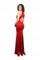 Shop Halter Neck keyhole Front Back Long Formal Stretch Satin Bridesmaid Dress / Prom Dress