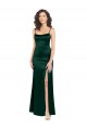 Shop Long Slim Scoop Neck Formal Stretch Satin Bridesmaid Dress / Prom Dress with Open Back