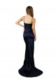 Shop Pleated Sash Skirt Long Formal Stretch Satin Bridesmaid Dress / Prom Dress with High Slit