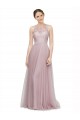 Shop High Neck Long Tulle Bridesmaid Dress with Lace Bodice