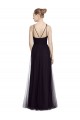 Shop High Neck Long A-Line Tulle Bridesmaid Dress