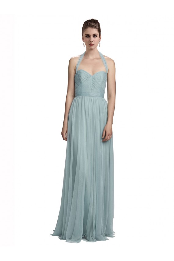 Shop Halter Ruched Sweetheart Neckline Tulle Bridesmaid Dress
