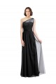 Shop Ruched Long Soft Tulle Bridesmaid Dress with Sheer Netting Shoulder Strap
