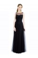 Shop Full Length Tulle Bridesmaid Dress with Lace Bodice and Soft Tulle Illusion Top