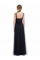 Shop Full Length Tulle Bridesmaid Dress with Lace Bodice and Soft Tulle Illusion Top