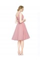 Shop Short Knee Length Wide Strap Plunge Cross Over Neckline Tulle Cocktail Bridesmaid Dress