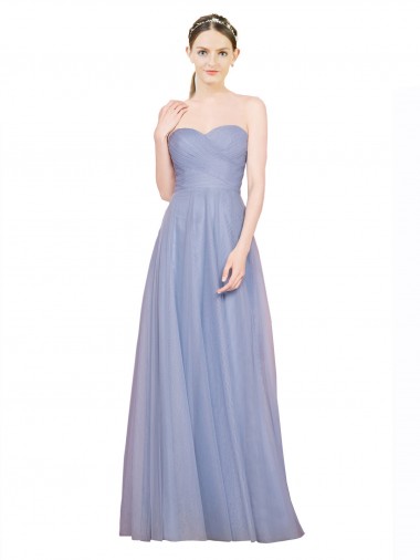 Shop Strapless Sweetheart A-Line Tulle Bridesmaid Dress with Low Back