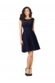 Shop Short Bateau Neck Tulle Cocktail Bridesmaid Dress with Lace Bodice