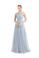 Shop Halter Neckline Slim A-Line Tulle Bridesmaid Dress