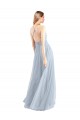 Shop Halter Neckline Slim A-Line Tulle Bridesmaid Dress