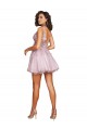 Shop Sleeveless V-Neckline Short Cocktail Dress with Embellished Lace Appliques