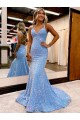 Shop Criss Cross Open Back V-Neck Sleeveless Long Velvet Sequin Prom Dress