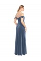 Shop Draped Sleeves Wide Scoop Neck Off the Shoulder Velvet Bridesmaid Dress / Prom Dress
