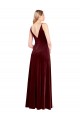 Shop Faux Surplice Neckline Slim A-Line Long Velvet Bridesmaid Dress / Prom Dress