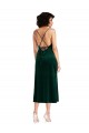 Shop Midi Length Cowl Neck Formal Velvet Short Cocktail Slip Bridesmaid Dress / Prom Dress