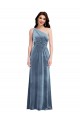 Shop One Shoulder Draped Velvet Maxi Bridesmaid Dress / Prom Dress