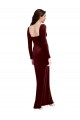 Shop Sleek Square Neck Spaghetti Straps Velvet Bridesmaid Dress / Prom Dress with Side Slit