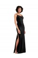 Shop Modern Floor-Length Formal Velvet Bridesmaid Dress / Prom Dress with Cowl Neck and Spaghetti Straps