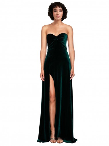 Shop Sweetheart Fluid Velvet Bridesmaid Dress / Prom Dress with High Split